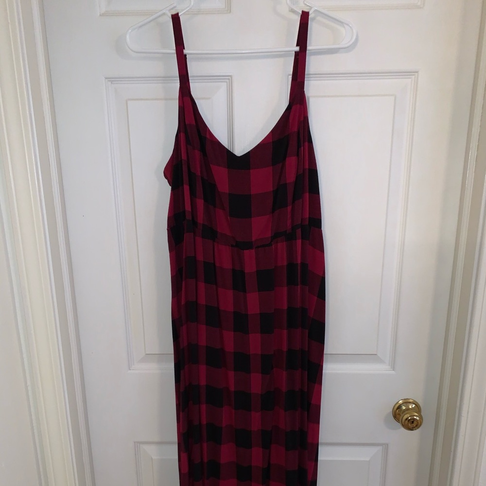 Torrid High Low Red Buffalo Plaid Dress